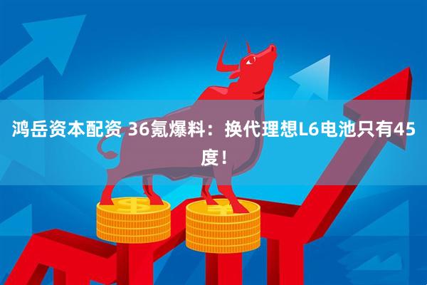 鸿岳资本配资 36氪爆料：换代理想L6电池只有45度！
