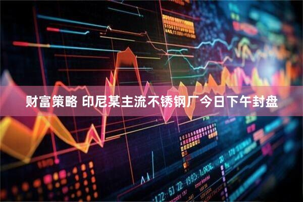 财富策略 印尼某主流不锈钢厂今日下午封盘